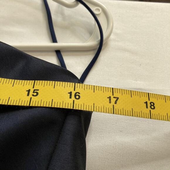 Amsale Women's Navy Blue Strapless Mini Cocktail Dress Size 16 Chic Minimalist - Picture 4 of 10